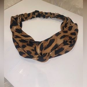 Leopard print twist knot headband